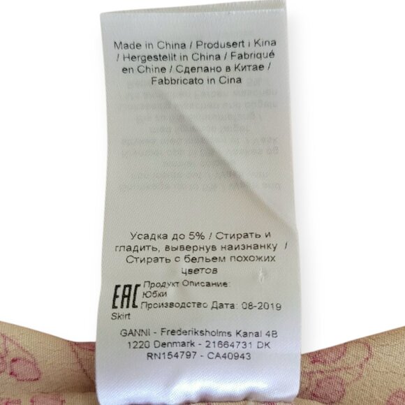 Ganni Boho Romantic Gorgeous 100% Viscose Floral Crepe Midi Skirt size 4 EUC - Picture 12 of 16